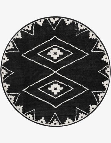 Black Oslo Round Rug