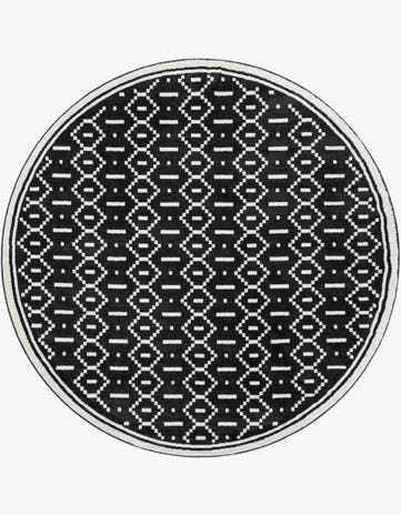 Black Oslo Round Rug