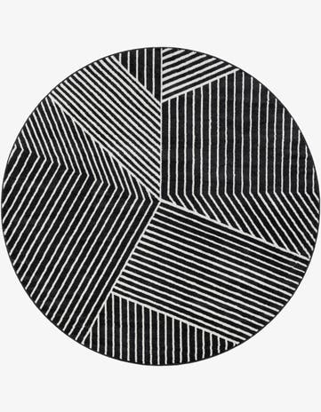 Black Oslo Round Rug