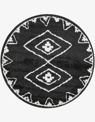 Black Oslo Round Rug