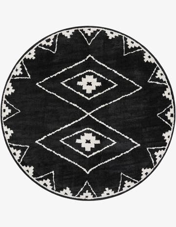 Black Oslo Round Rug