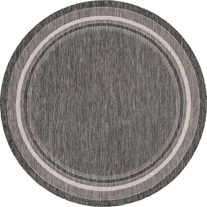5' 3 x 5' 3 Easy-Clean Border Indoor / Outdoor Round Rug