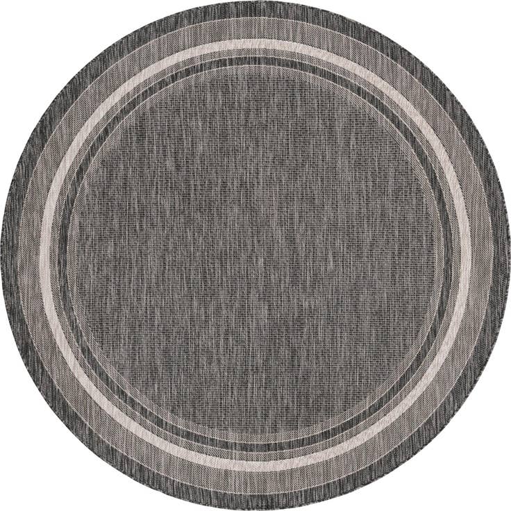 Detail image of 5' 3 x 5' 3 Easy-Clean Border Indoor / Outdoor Round Rug