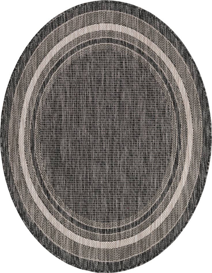 Detail image of 4' x 4' Easy-Clean Border Indoor / Outdoor Round Rug