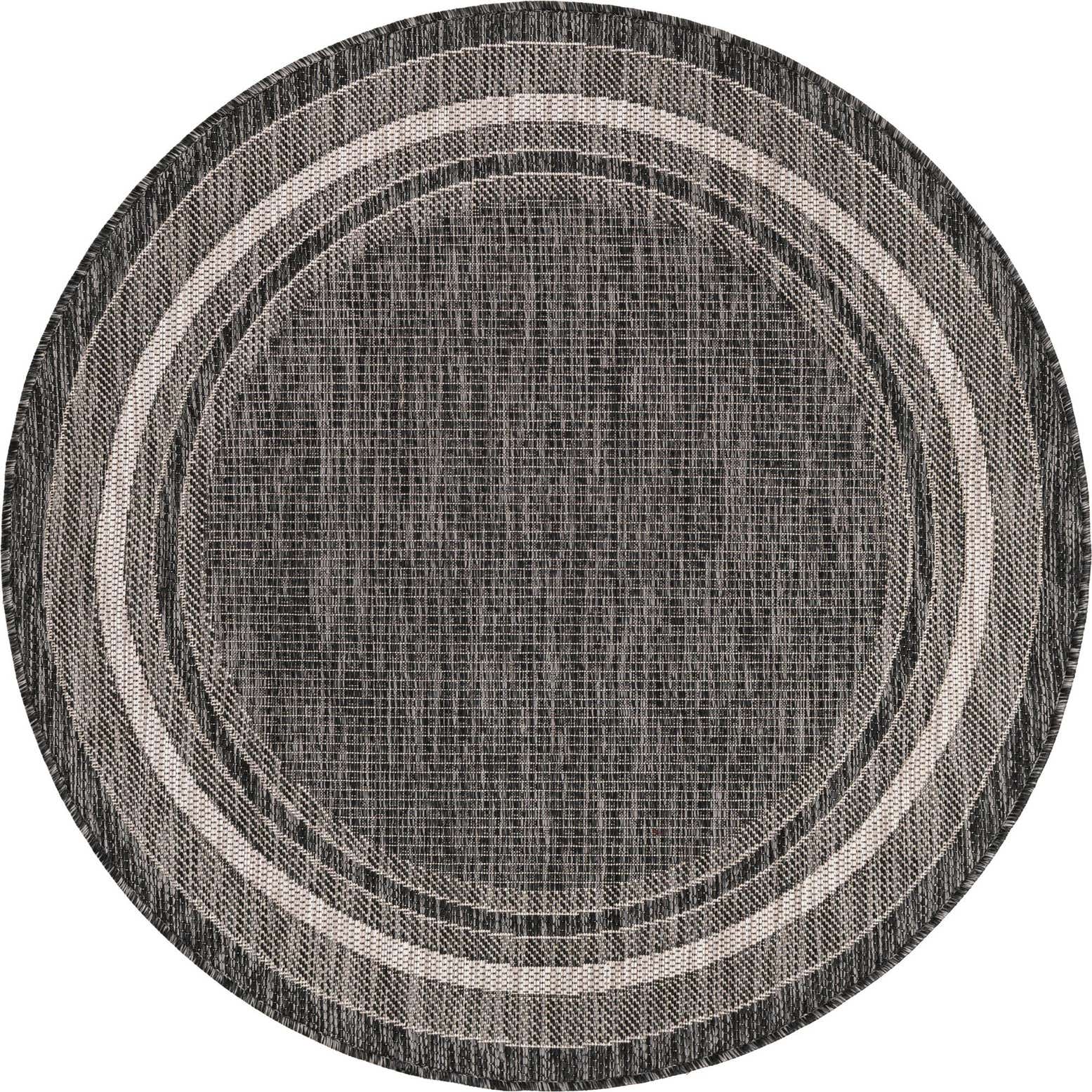 4' x 4' Easy-Clean Border Indoor / Outdoor Round Rug
