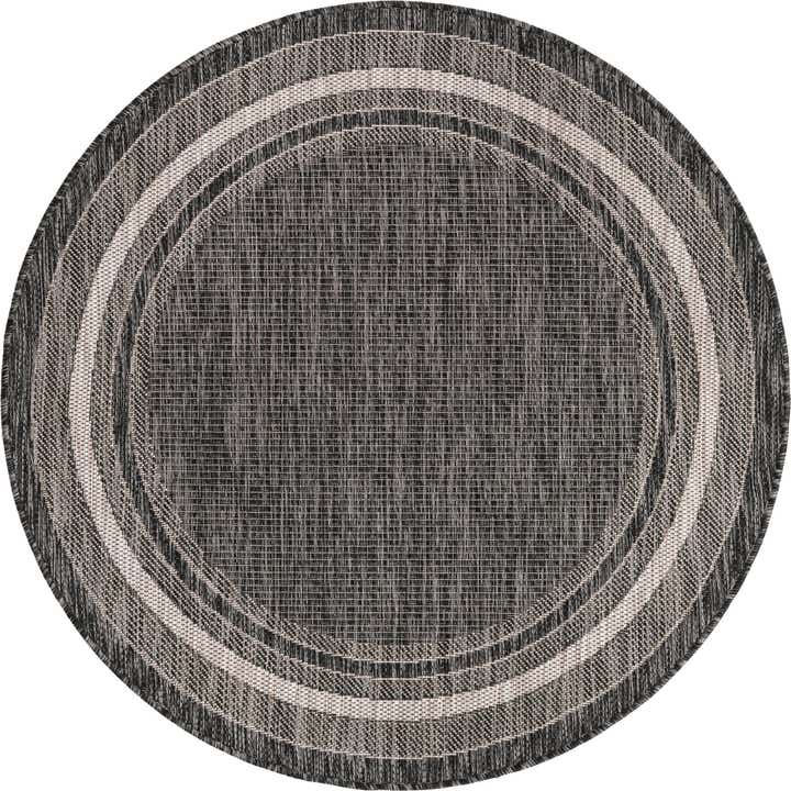 4' x 4' Easy-Clean Border Indoor / Outdoor Round Rug