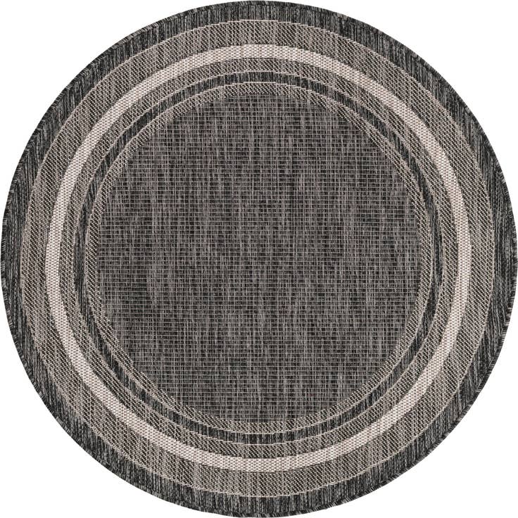 Detail image of 4' x 4' Easy-Clean Border Indoor / Outdoor Round Rug