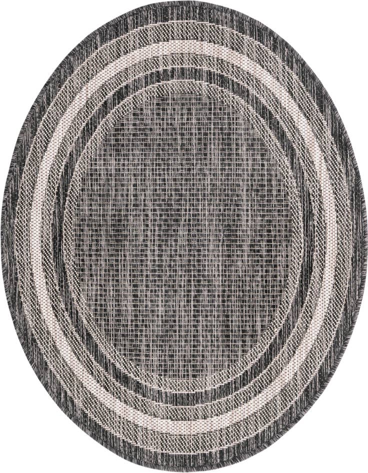 Detail image of 3' x 3' Easy-Clean Border Indoor / Outdoor Round Rug