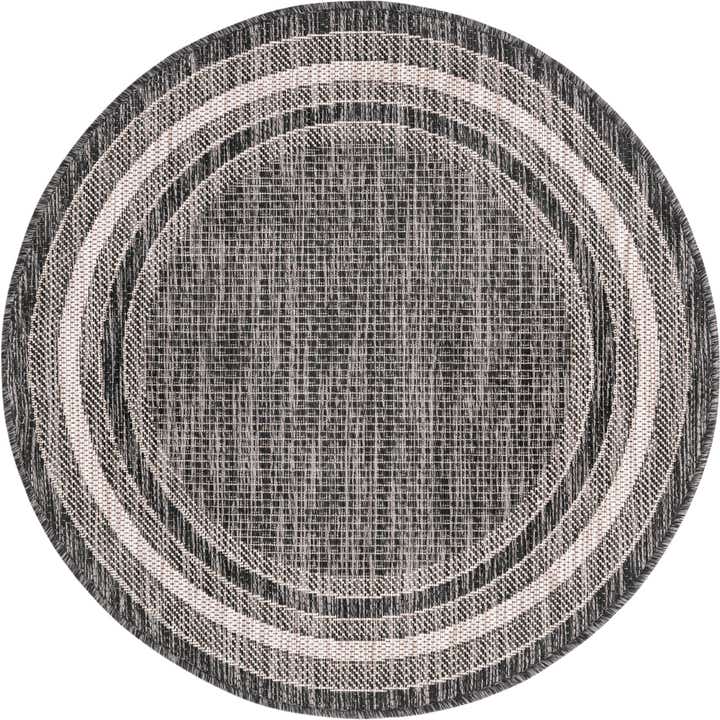 3' x 3' Easy-Clean Border Indoor / Outdoor Round Rug