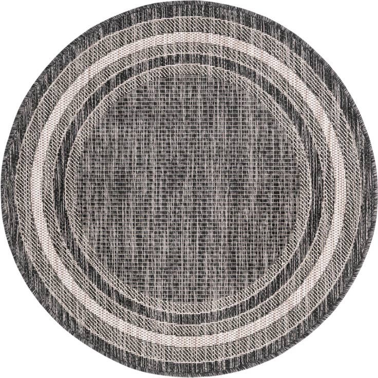 Detail image of 3' x 3' Easy-Clean Border Indoor / Outdoor Round Rug