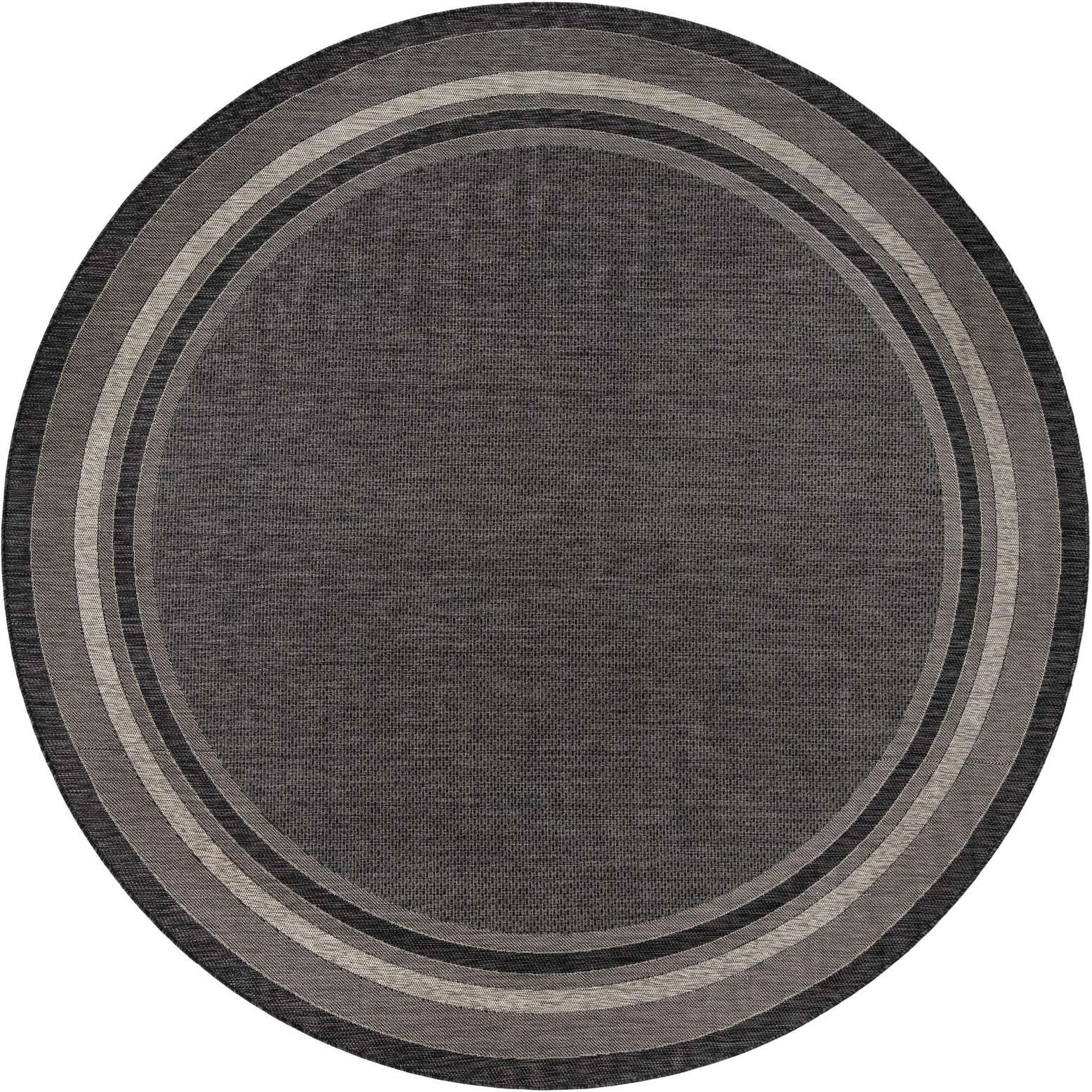 10' 8 x 10' 8 Easy-Clean Border Indoor / Outdoor Round Rug