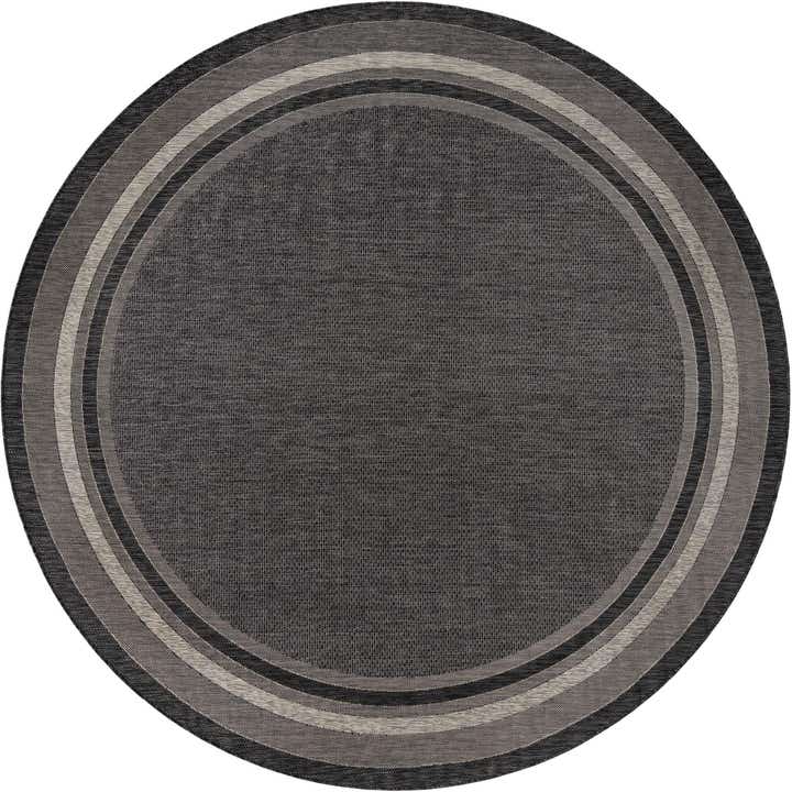 10' 8 x 10' 8 Easy-Clean Border Indoor / Outdoor Round Rug