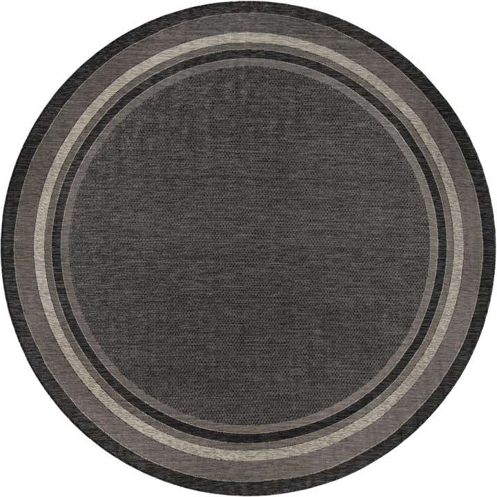 13' x 13' Easy-Clean Border Indoor / Outdoor Round Rug