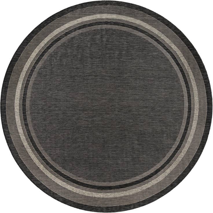 Detail image of 13' x 13' Easy-Clean Border Indoor / Outdoor Round Rug