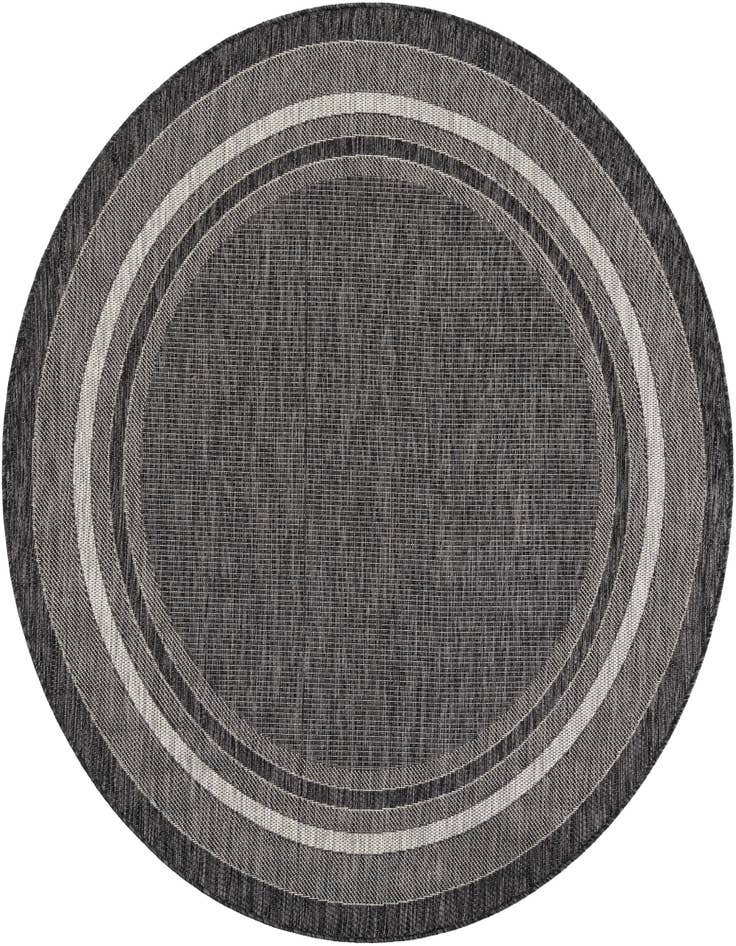 Detail image of 6' x 6' Easy-Clean Border Indoor / Outdoor Round Rug