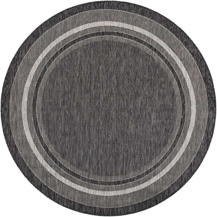 6' x 6' Easy-Clean Border Indoor / Outdoor Round Rug
