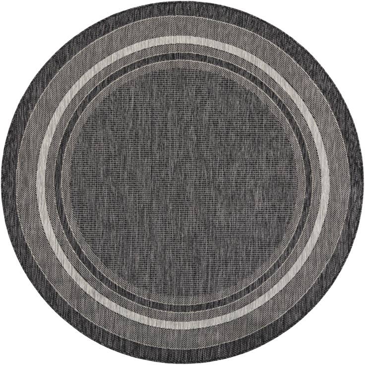 Detail image of 6' x 6' Easy-Clean Border Indoor / Outdoor Round Rug