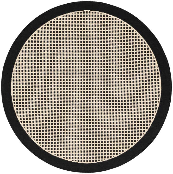 3' x 3' Easy-Clean Border Indoor / Outdoor Round Rug