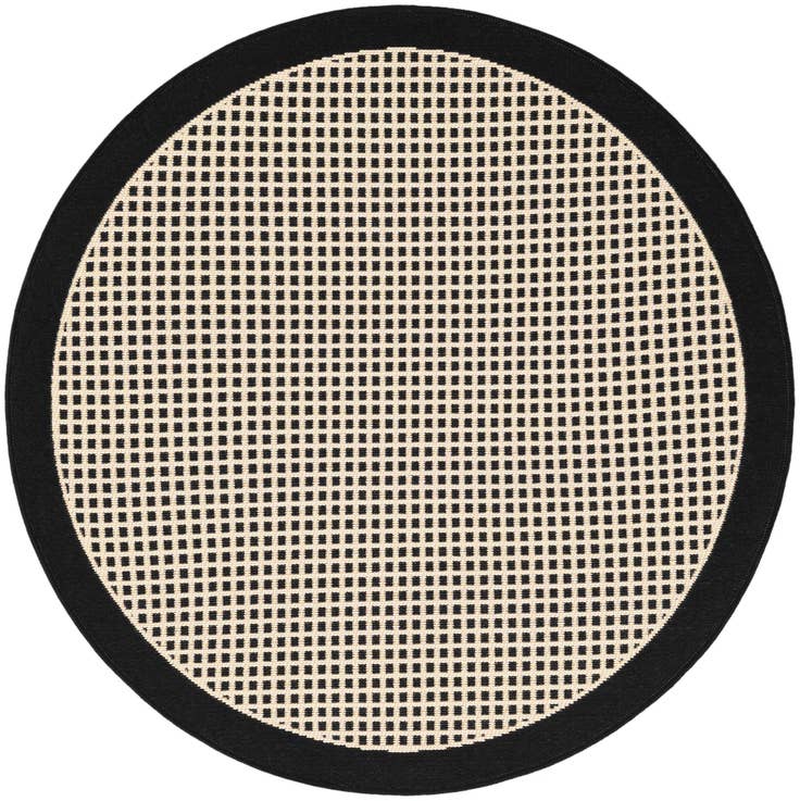 Detail image of 3' x 3' Easy-Clean Border Indoor / Outdoor Round Rug