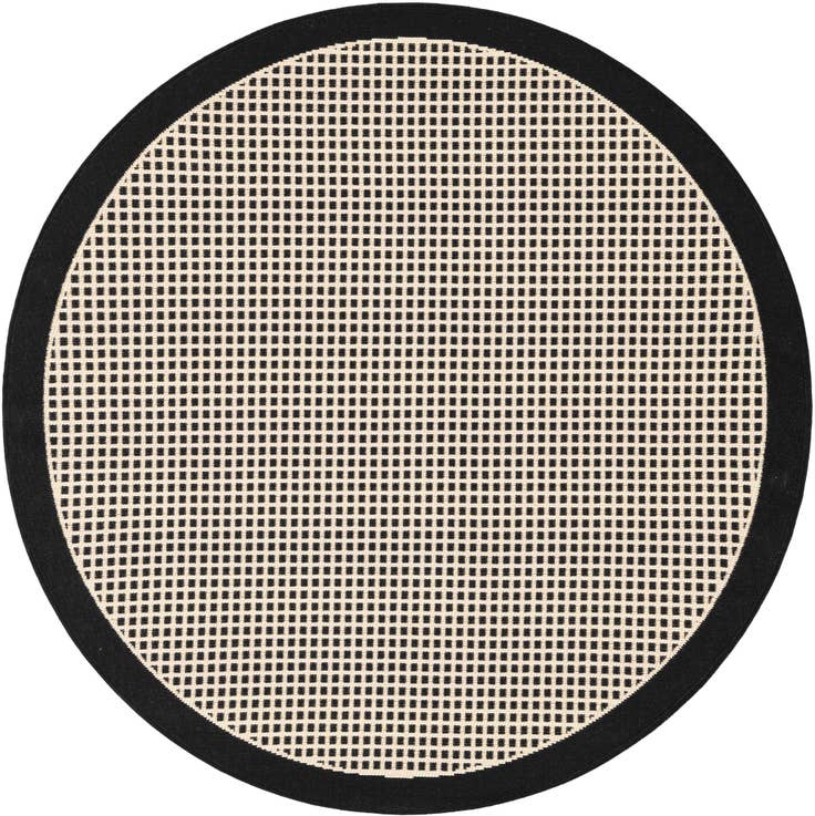 Detail image of 4' x 4' Easy-Clean Border Indoor / Outdoor Round Rug