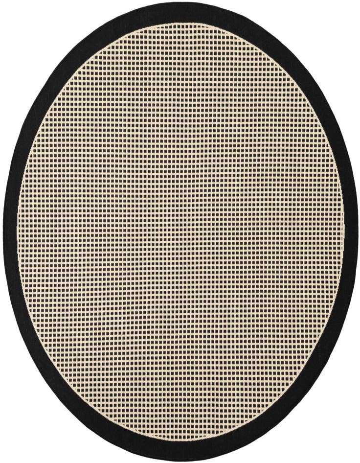 Detail image of 5' x 5' Easy-Clean Border Indoor / Outdoor Round Rug