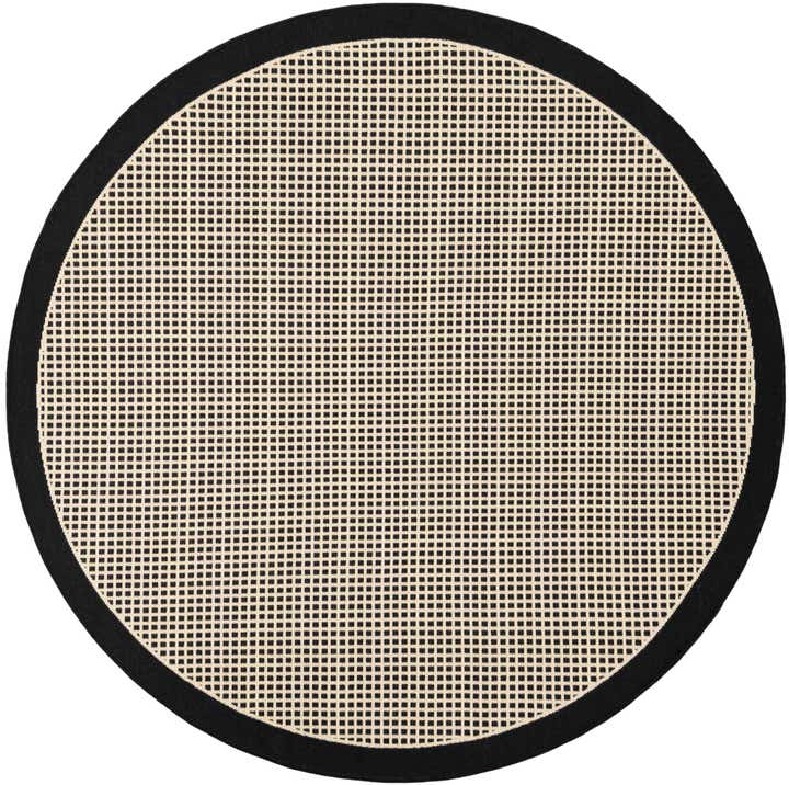 5' x 5' Easy-Clean Border Indoor / Outdoor Round Rug