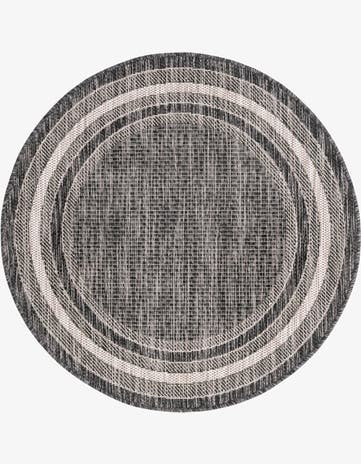 3' x 3' Easy-Clean Border Indoor / Outdoor Round Rug