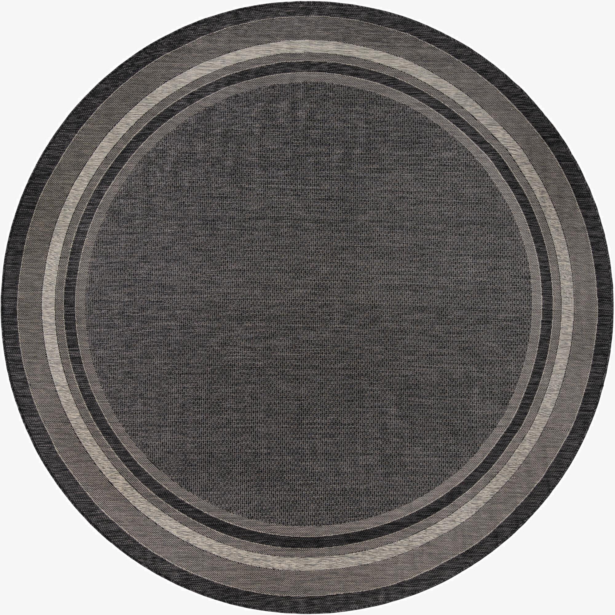 10' 8 x 10' 8 Easy-Clean Border Indoor / Outdoor Round Rug