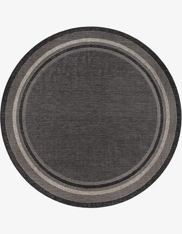 10' 8 x 10' 8 Easy-Clean Border Indoor / Outdoor Round Rug