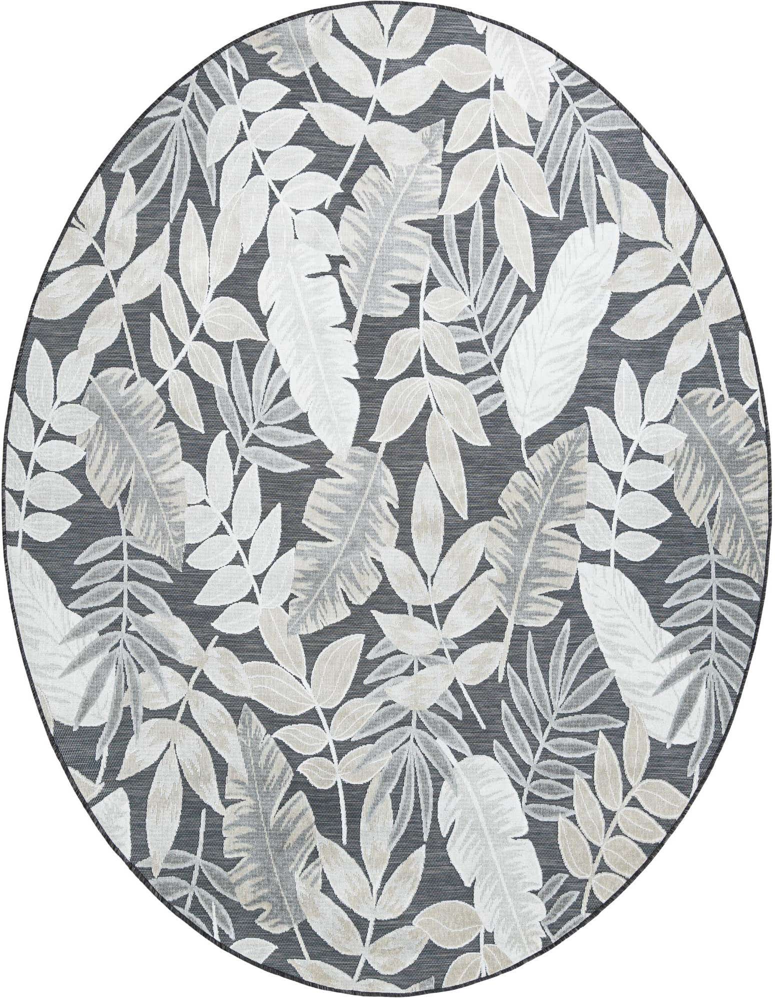 8' 2 x 8' 2 Easy-Clean Botanical Indoor / Outdoor Round Rug