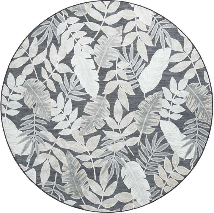 8' 2 x 8' 2 Easy-Clean Botanical Indoor / Outdoor Round Rug