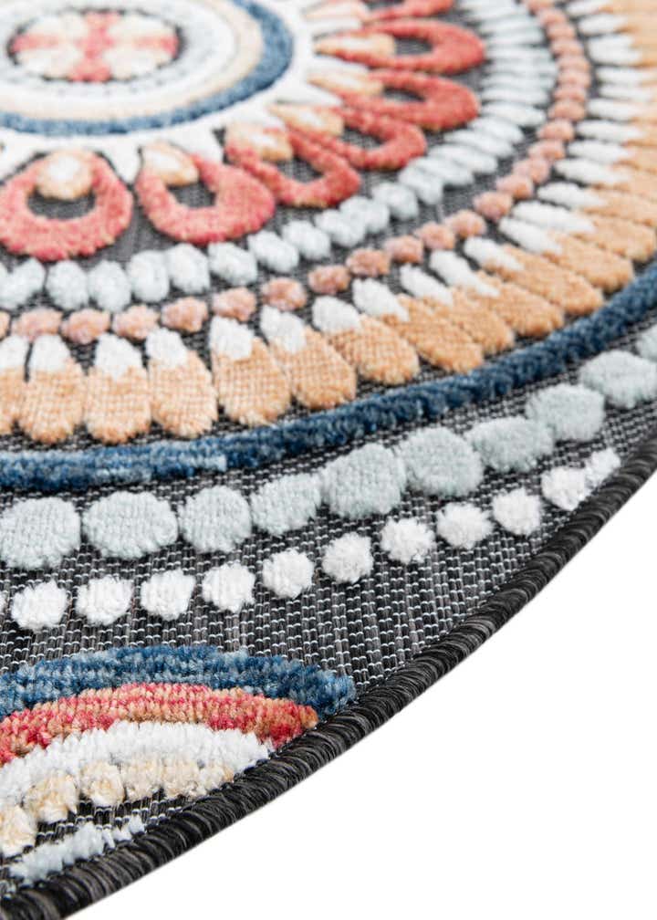 8' 2 x 8' 2 Easy-Clean Botanical Indoor / Outdoor Round Rug