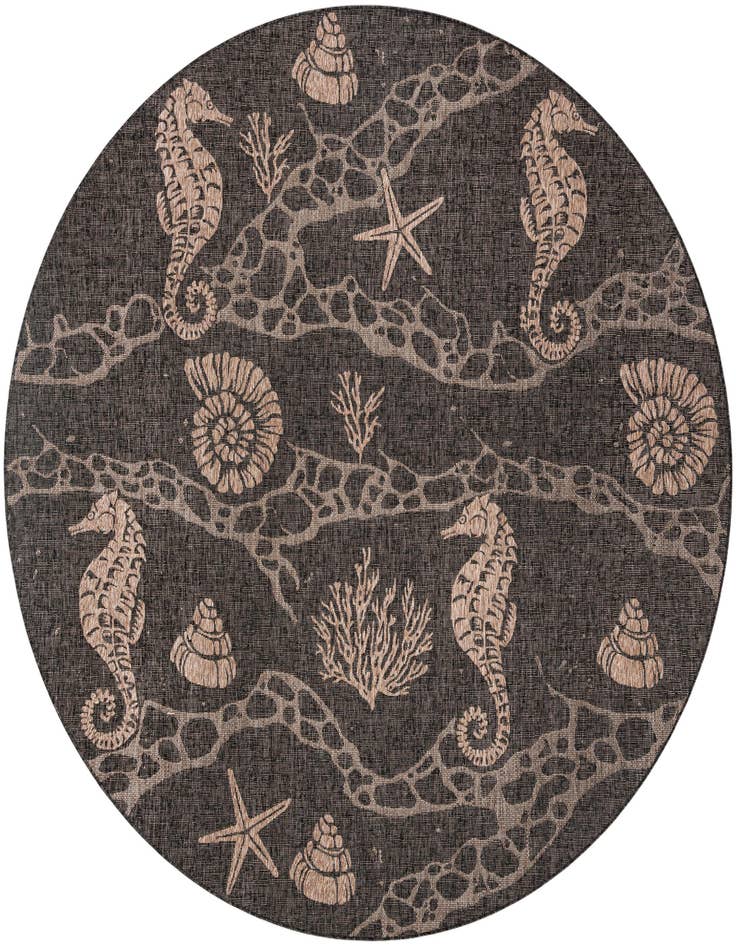 Detail image of 10' x 10' Easy-Clean Coastal Indoor / Outdoor Round Rug