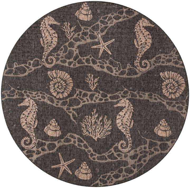 10' x 10' Easy-Clean Coastal Indoor / Outdoor Round Rug