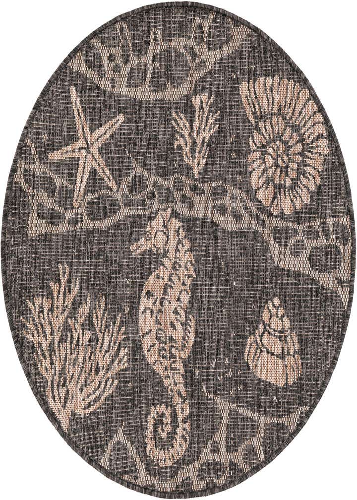 3' x 3' Easy-Clean Coastal Indoor / Outdoor Round Rug