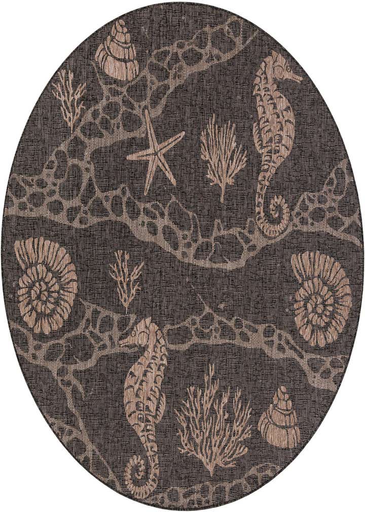 7' 10 x 7' 10 Easy-Clean Coastal Indoor / Outdoor Round Rug