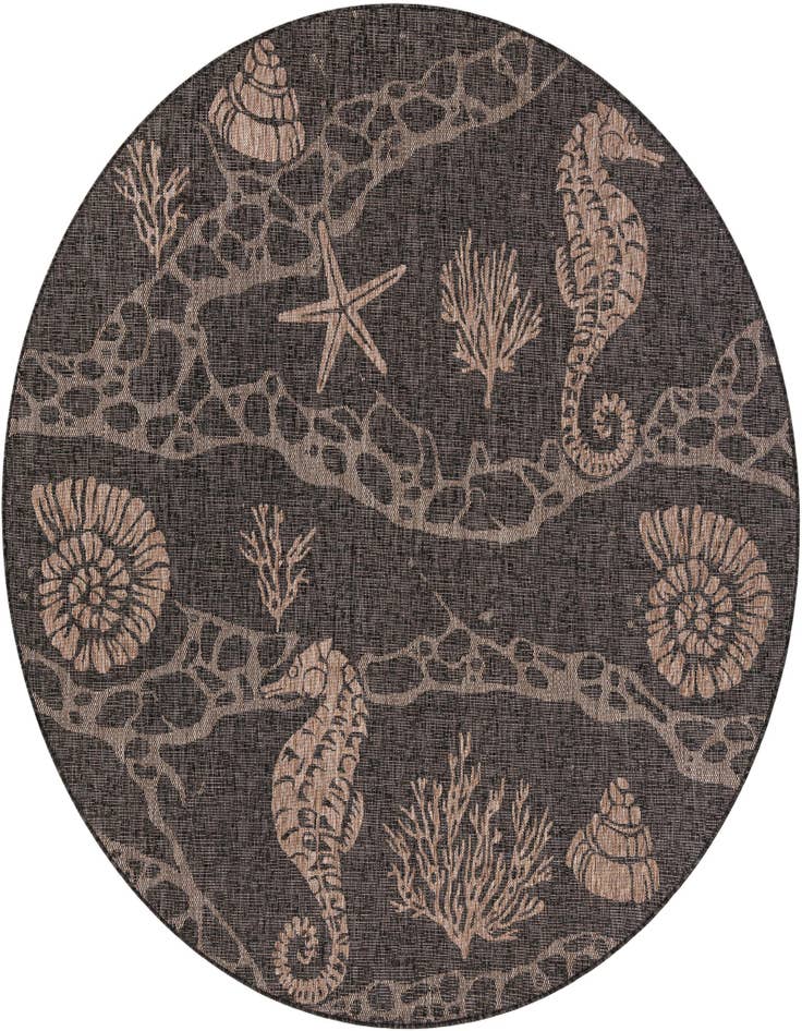 Detail image of 7' 10 x 7' 10 Easy-Clean Coastal Indoor / Outdoor Round Rug