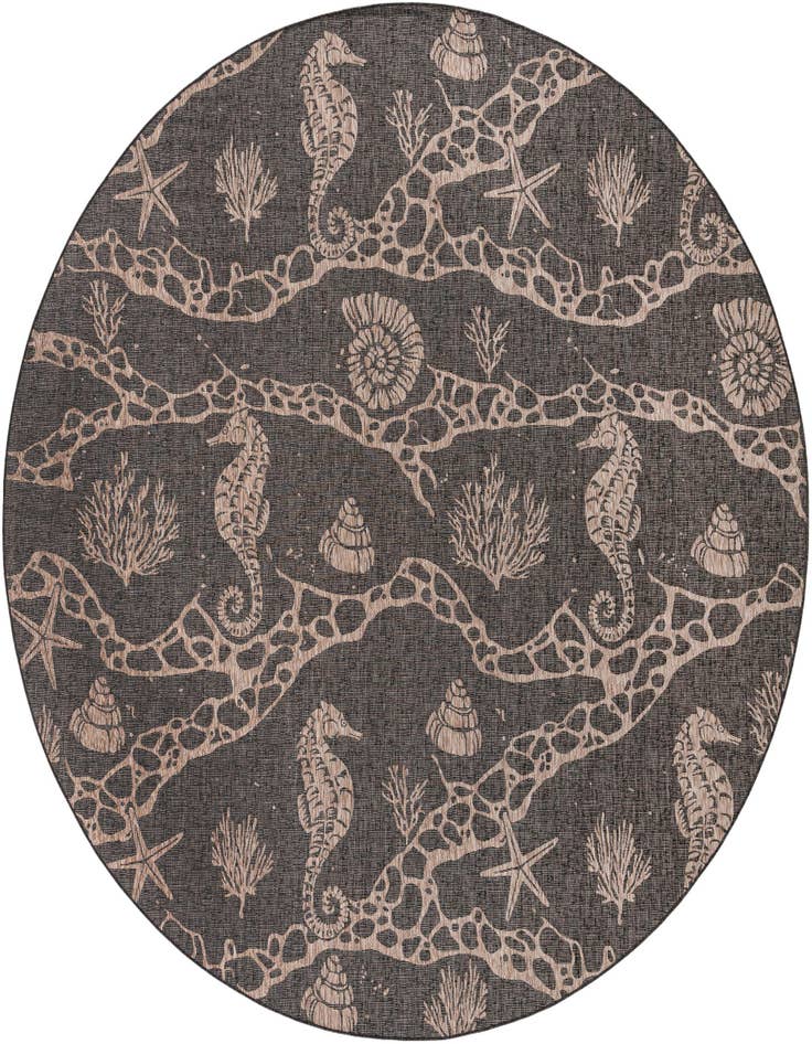Detail image of 13' x 13' Easy-Clean Coastal Indoor / Outdoor Round Rug