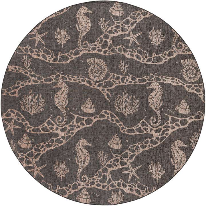 13' x 13' Easy-Clean Coastal Indoor / Outdoor Round Rug