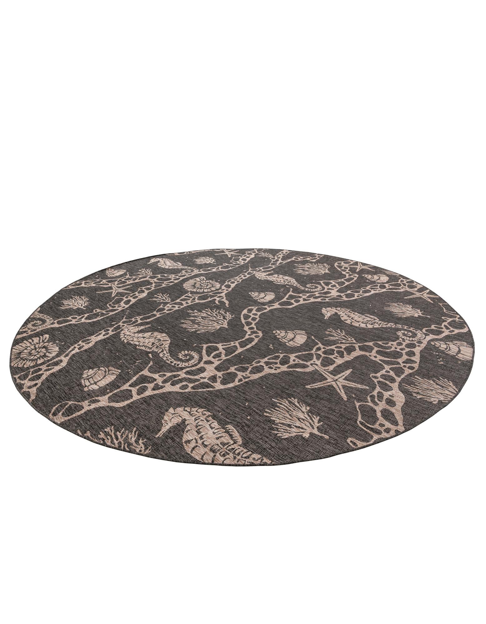 13' x 13' Easy-Clean Coastal Indoor / Outdoor Round Rug