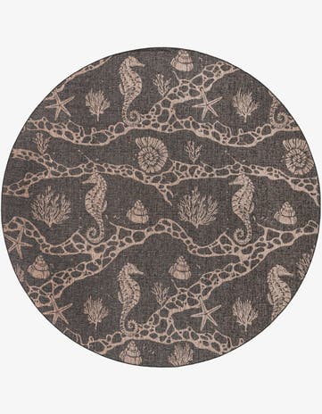 13' x 13' Easy-Clean Coastal Indoor / Outdoor Round Rug