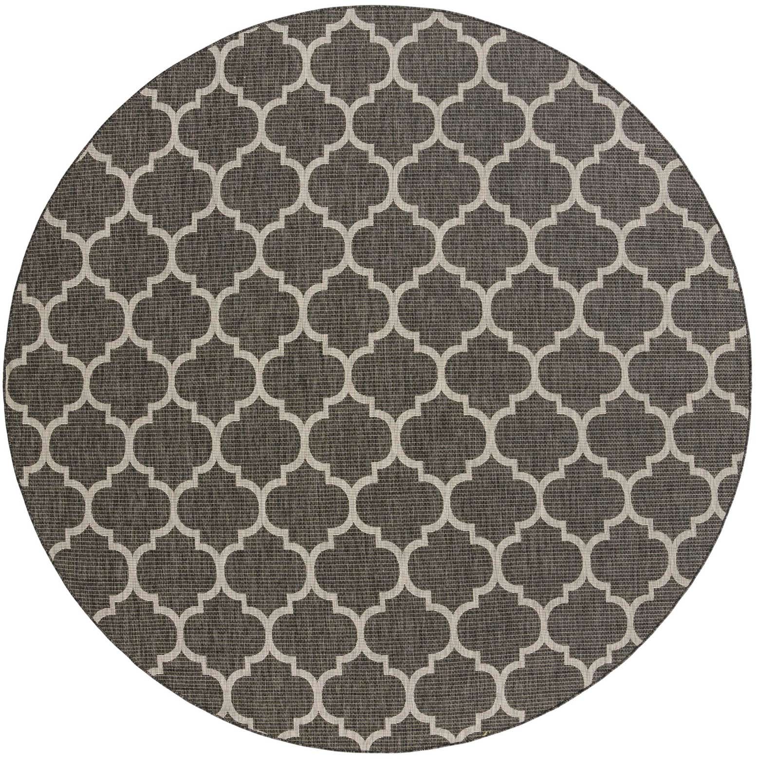 10' 8 x 10' 8 Easy-Clean Lattice Indoor / Outdoor Round Rug