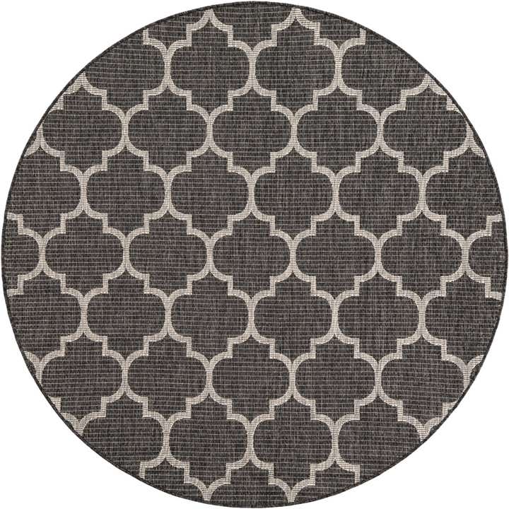 6' x 6' Easy-Clean Lattice Indoor / Outdoor Round Rug