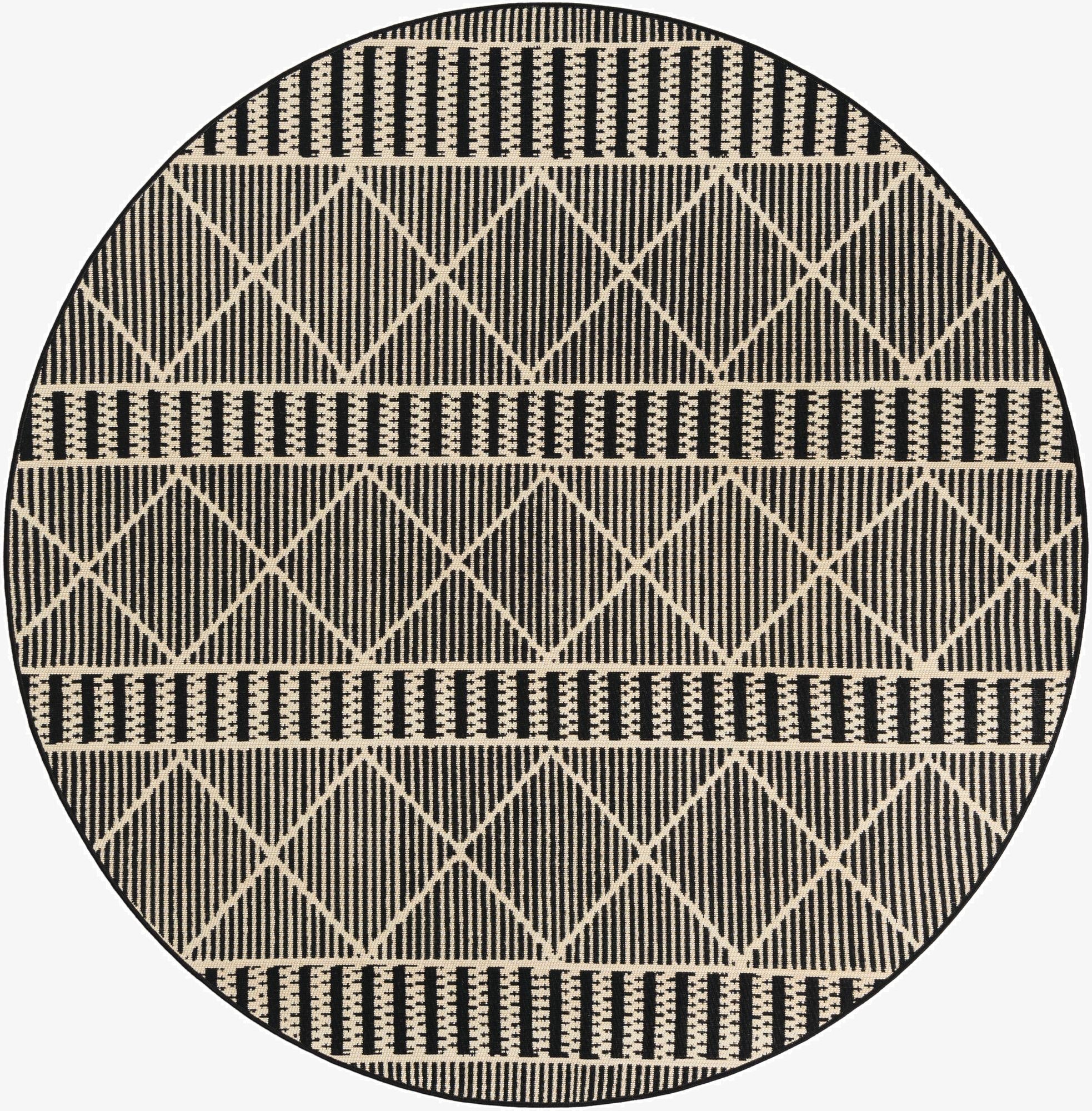 6' x 6' Washable Lattice Indoor / Outdoor Round Rug