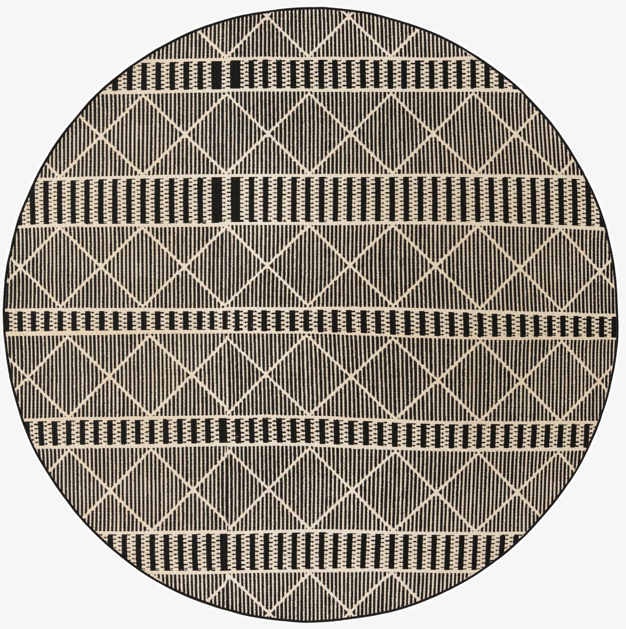 7' 10 x 7' 10 Washable Lattice Indoor / Outdoor Round Rug