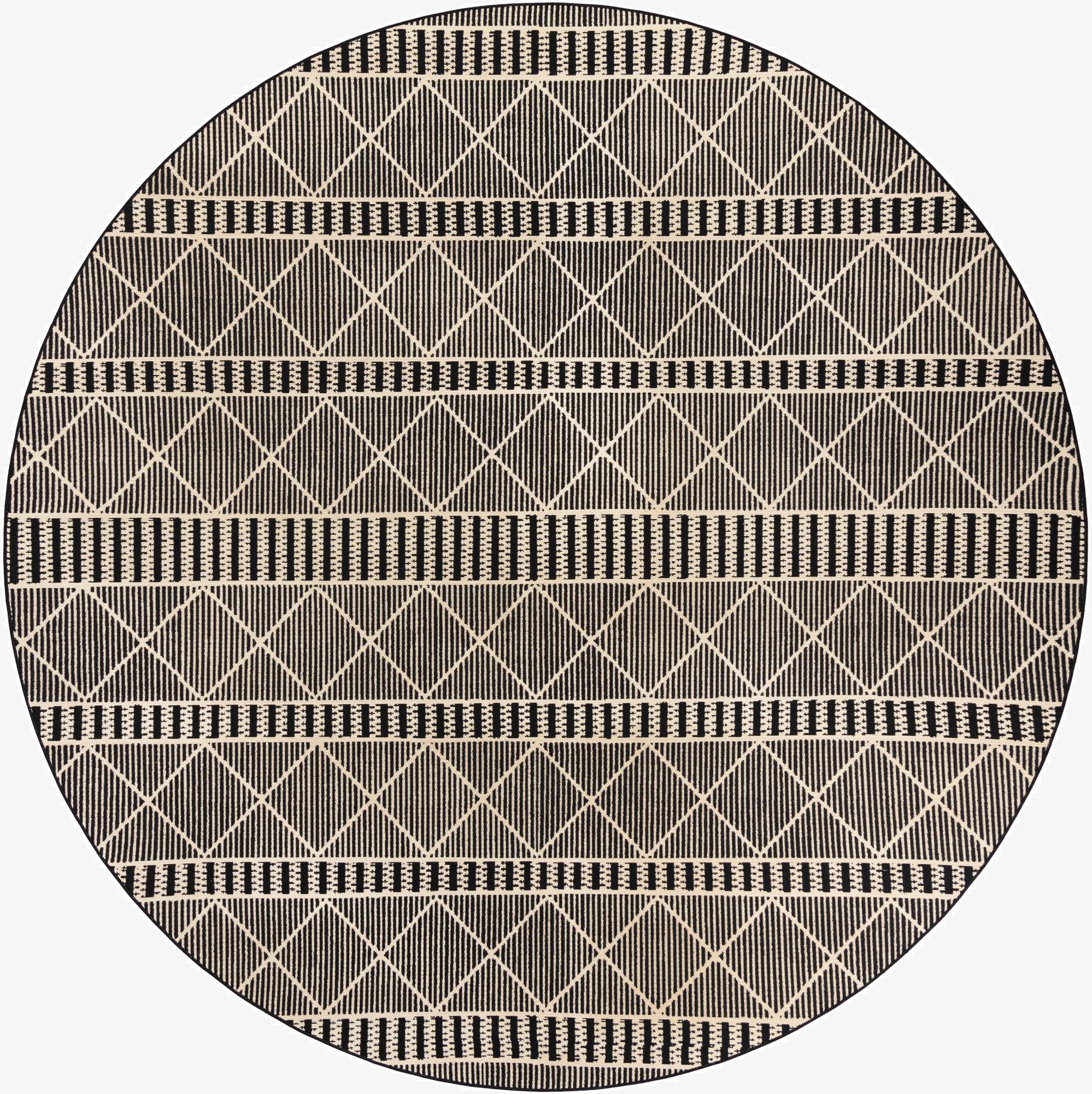 10' x 10' Washable Lattice Indoor / Outdoor Round Rug