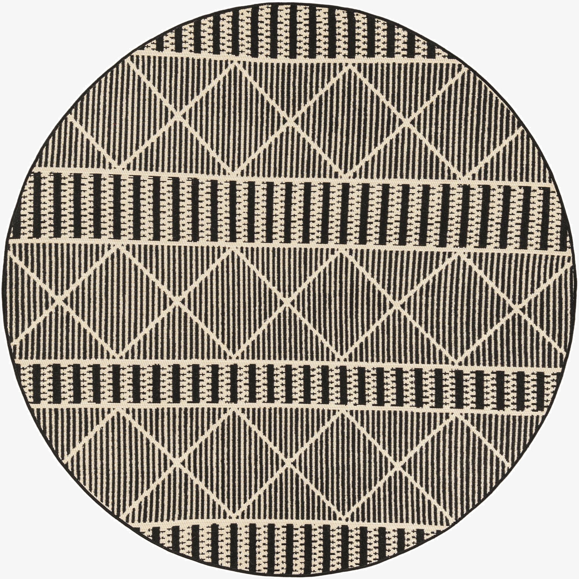 5' 3 x 5' 3 Washable Lattice Indoor / Outdoor Round Rug