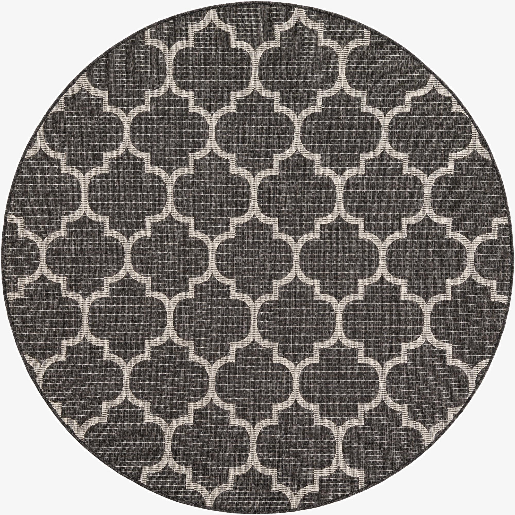 6' x 6' Washable Lattice Indoor / Outdoor Round Rug