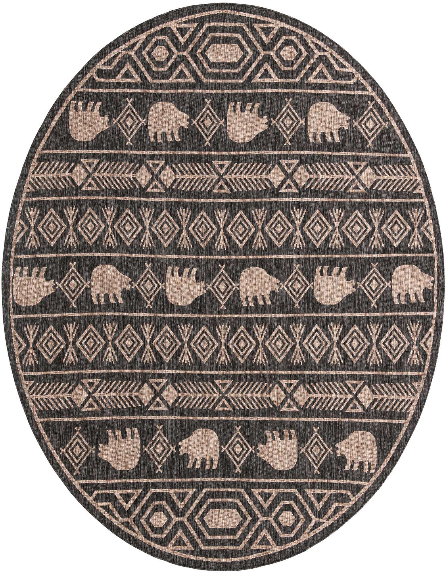 10' x 10' Easy-Clean Southwestern Indoor / Outdoor Round Rug