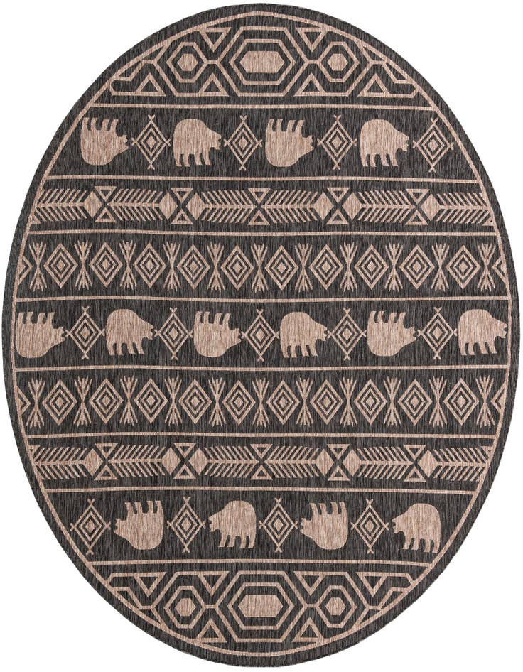 Detail image of 10' x 10' Easy-Clean Southwestern Indoor / Outdoor Round Rug